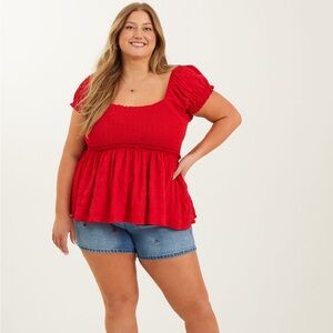 Arula Ruby Smocked Top